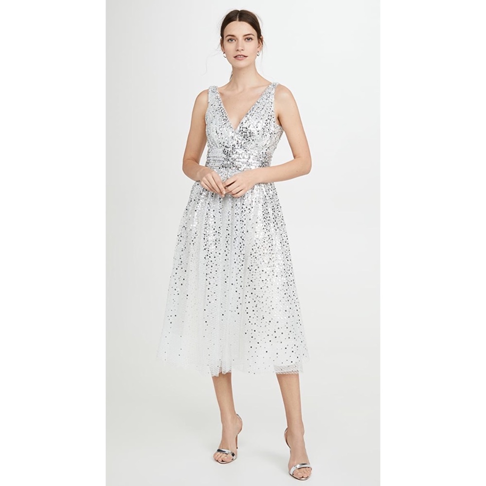 Marchesa Notte Degrade sequin gown tea length - Picture 7 of 14